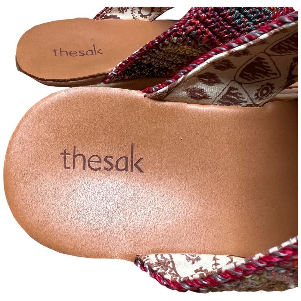 THE SAK Shana Thong Women Size 6 Sandals Crochet Multi Color Beachwear Dresses - Picture 11 of 12